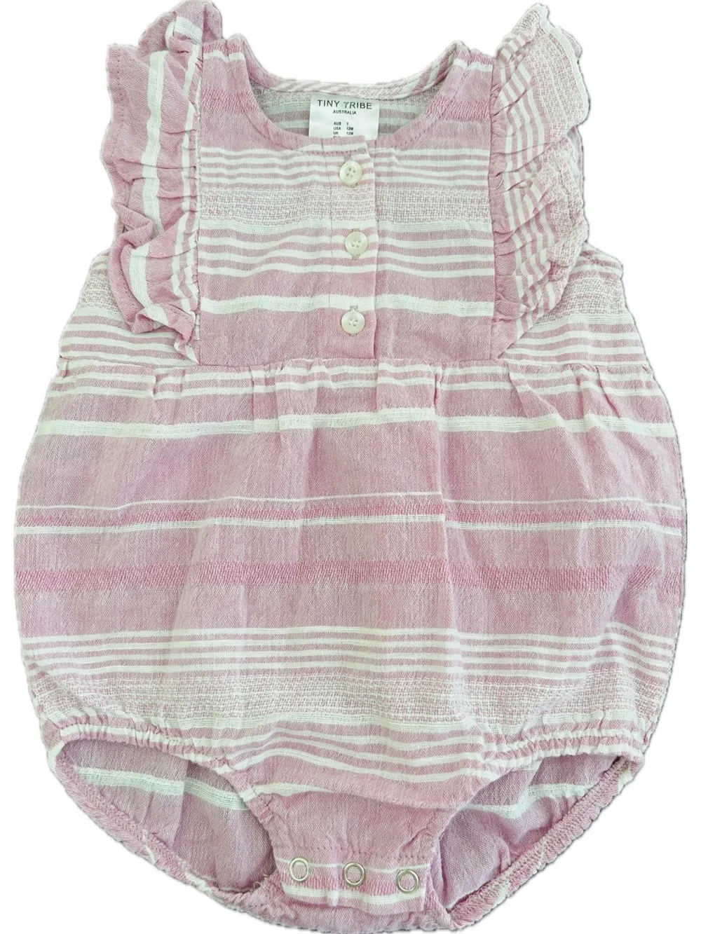 Tiny Tribe Pink Stripe Baby One-Piece Romper